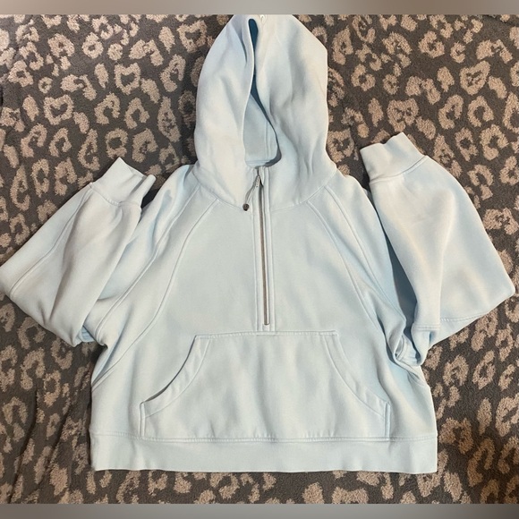 Lululemon Powder Blue Scuba Oversized Half Zip Hoodie - Picture 5 of 7